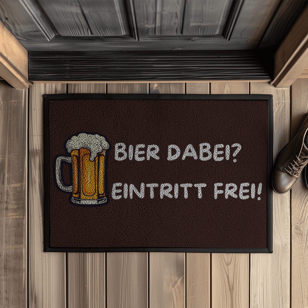 Bier dabei? Eintritt frei! – Fußmatte