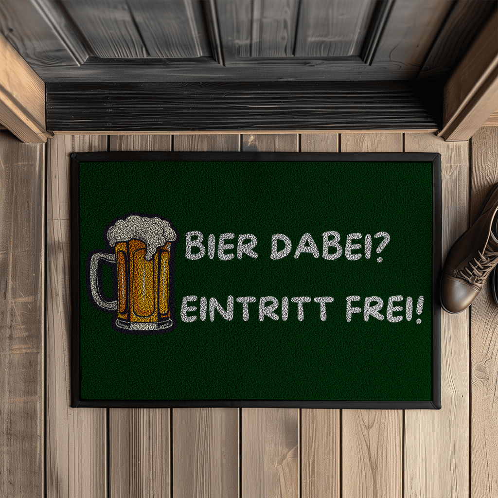 Bier dabei? Eintritt frei! – Fußmatte