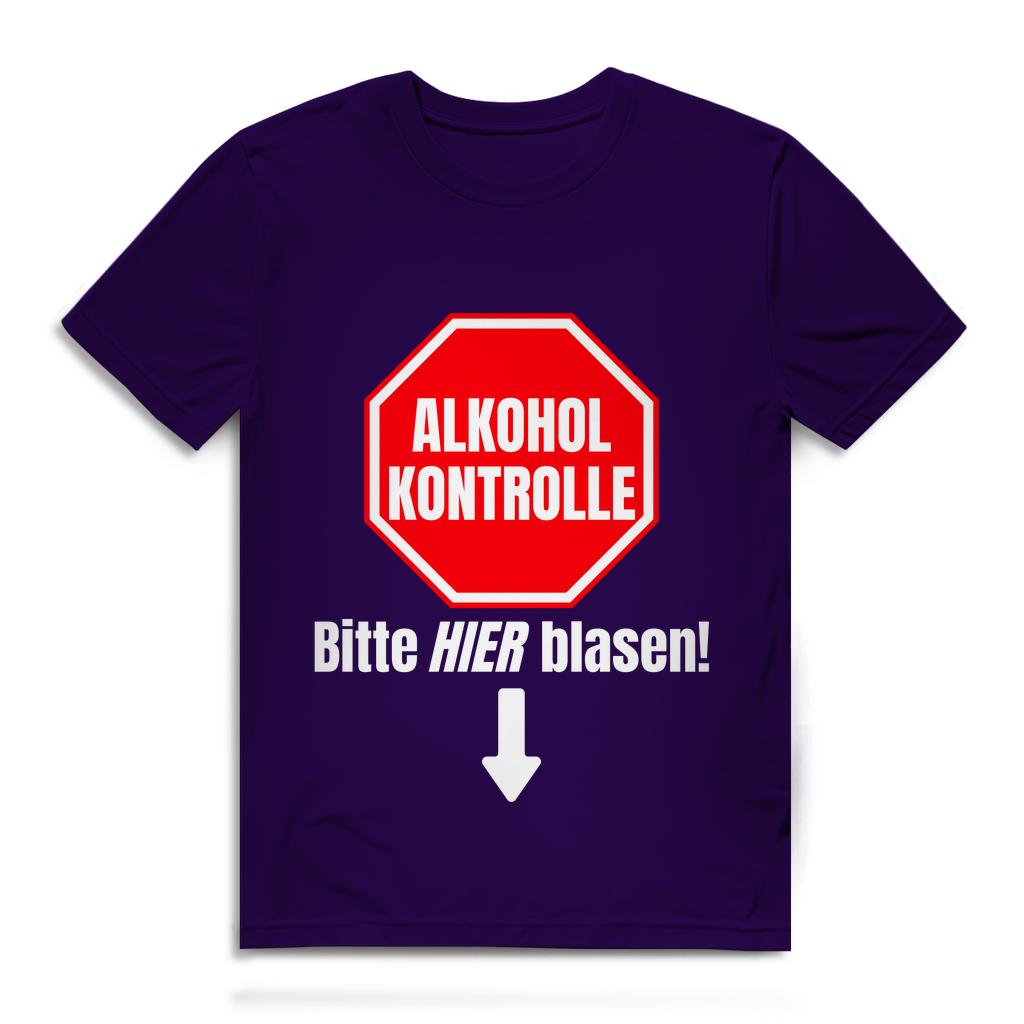 Alkoholkontrolle – Bitte hier blasen – Herren T-Shirt