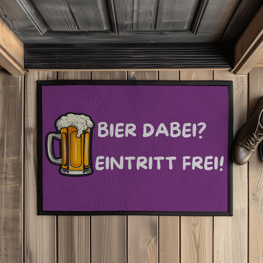 Bier dabei? Eintritt frei! – Fußmatte