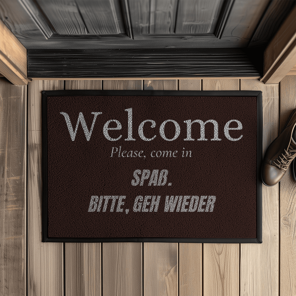 Welcome – Please, come in. SPAß. BITTE, GEH WIEDER – Fußmatte