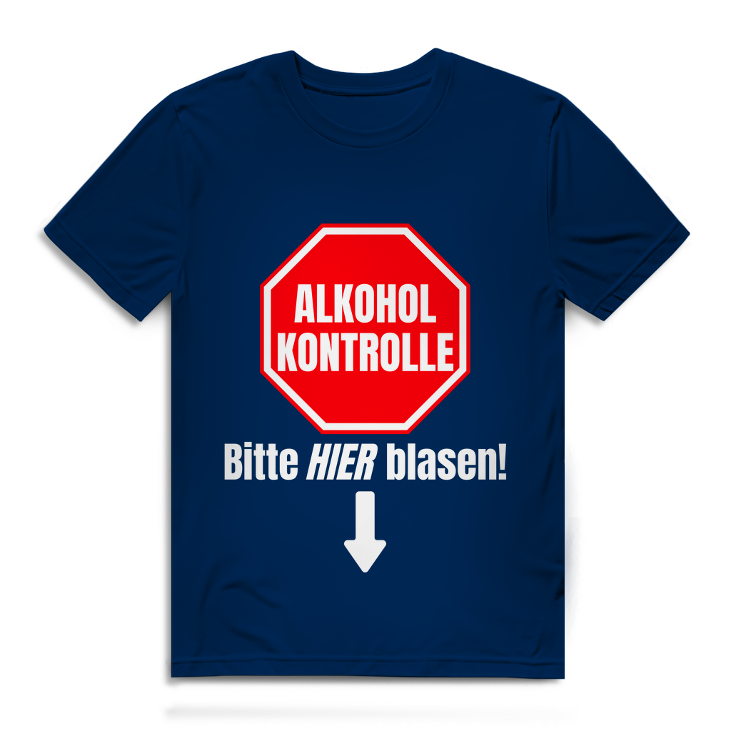 Alkoholkontrolle – Bitte hier blasen – Herren T-Shirt