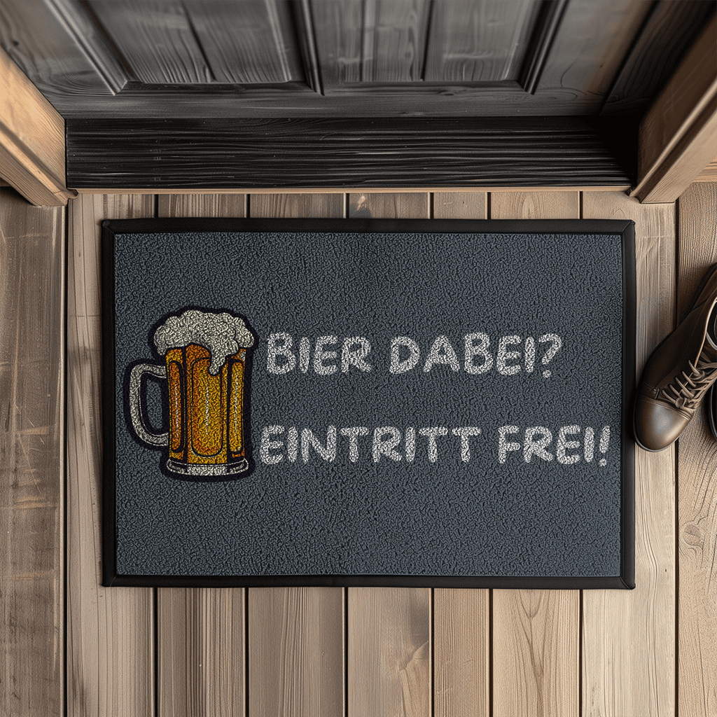 Bier dabei? Eintritt frei! – Fußmatte