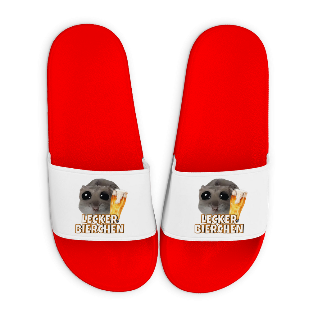 Lecker Bierchen - lustige Badelatschen