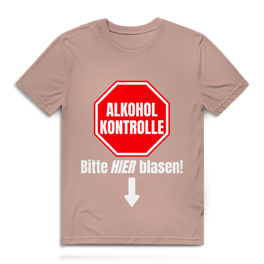 Alkoholkontrolle – Bitte hier blasen – Herren T-Shirt