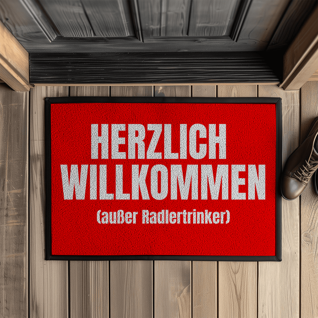 Herzlich willkommen (außer Radlertrinker) – Fußmatte
