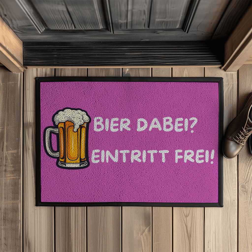 Bier dabei? Eintritt frei! – Fußmatte