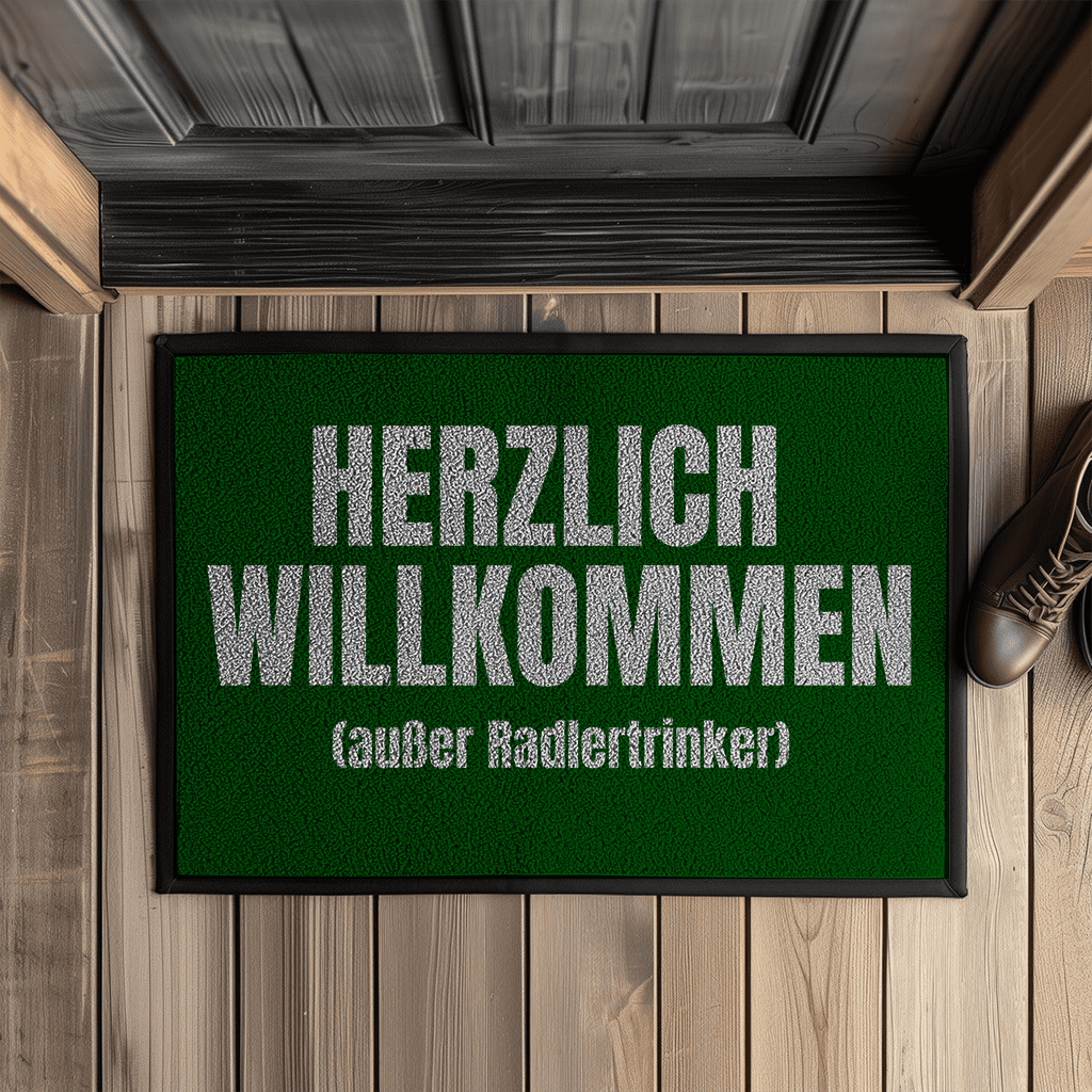 Herzlich willkommen (außer Radlertrinker) – Fußmatte
