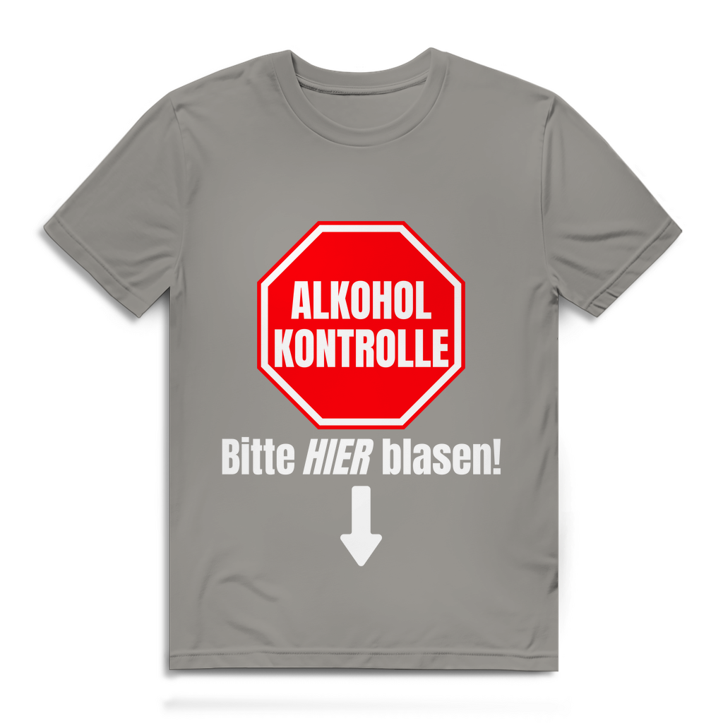 Alkoholkontrolle – Bitte hier blasen – Herren T-Shirt