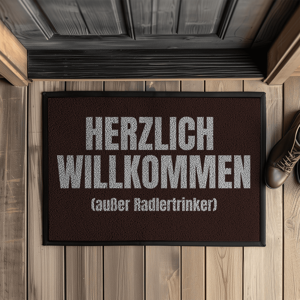 Herzlich willkommen (außer Radlertrinker) – Fußmatte