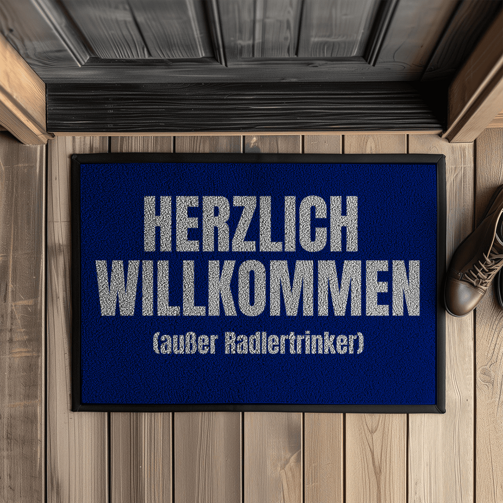 Herzlich willkommen (außer Radlertrinker) – Fußmatte